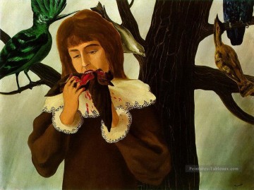 Rene Magritte Painting - Niña comiendo un pájaro el placer 1927 René Magritte